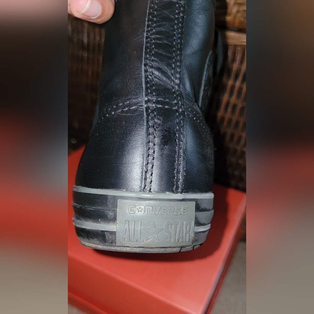 Converse Black Leather High-Tops - Picture 6 of 11